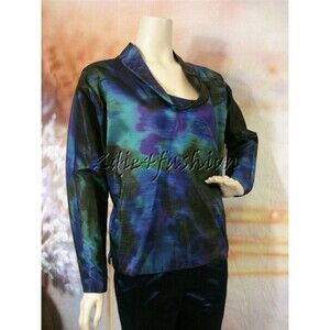 $1295 PRINGLE Artistic Ikat Relaxed Cowl Silk Shirt Top 6